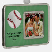 Persoonlijk honkbal op groene Kinder jongens Verzilverd Omlijst Ornament (Rechts)