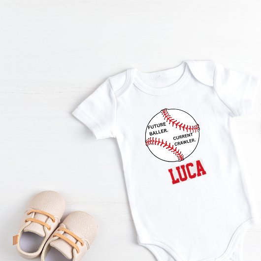 Persoonlijk honkbal sportthema babybody romper