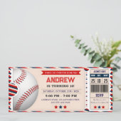 Persoonlijk honkbal ticket verjaardag  kaart (Staand voorkant)