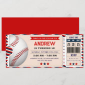 Persoonlijk honkbal ticket verjaardag  kaart (Voorkant / Achterkant)