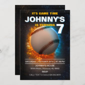 Persoonlijk honkbalspel verjaardagsfeest kaart (Voorkant / Achterkant)