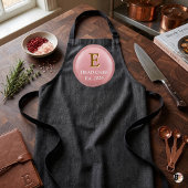 Persoonlijk Hoofd Chef Monogram Roze & Gouden Logo Schort