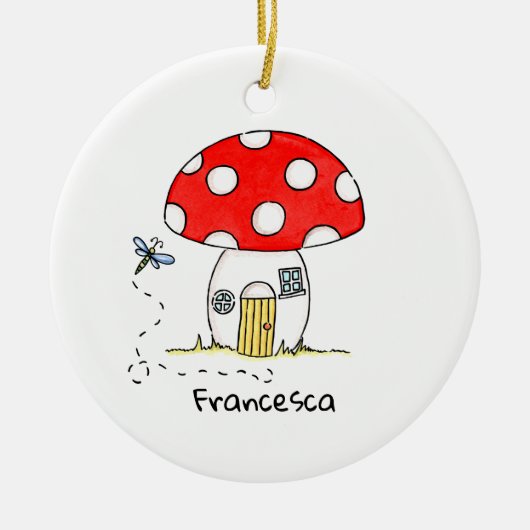Persoonlijk hoofdartikel Toadstool & Dragonfly New Keramisch Ornament (Voorkant)