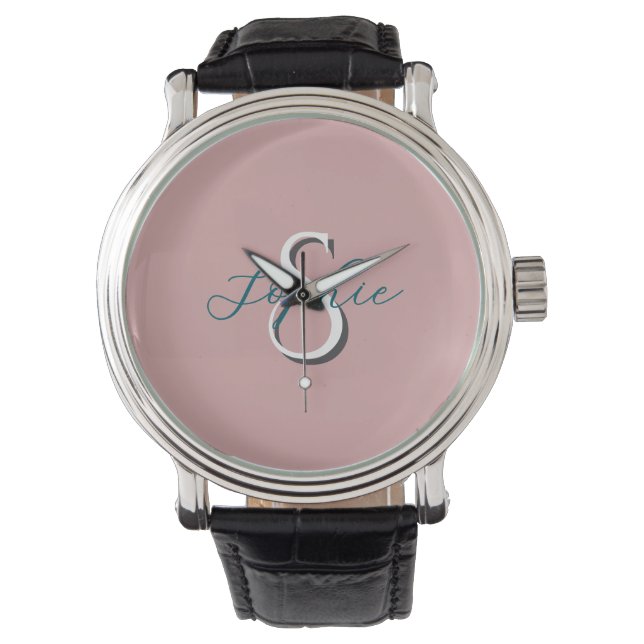 Persoonlijk horloge voor mannen met monogram en na (Voorkant)
