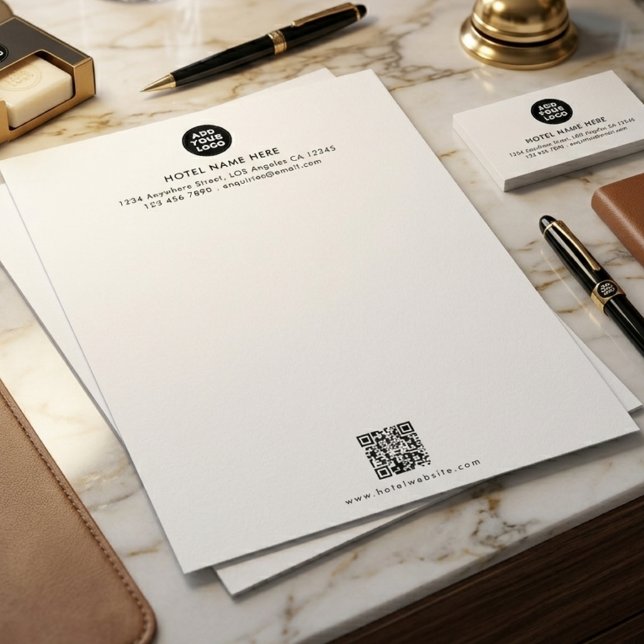 Persoonlijk hotel logo & QR-code ontwerp  Briefhoofd (Creator heeft geüpload)