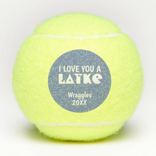 Persoonlijk hou ik van je een latke Hanukkah Chanu Tennisballen (Voorkant)