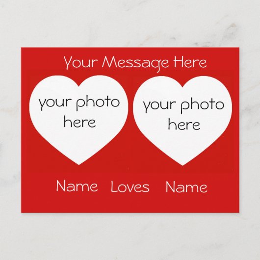 Persoonlijk hou ik van je met foto's Briefkaart (Voorkant)