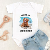 Persoonlijk hou ik van mijn Big Sister Dog Foto Romper