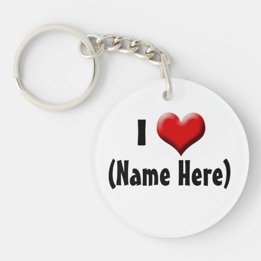 Persoonlijk hou ik van... Naam Valentijnsdag Sleutelhanger (Voorkant)