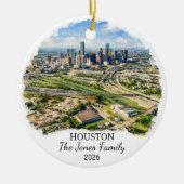 Persoonlijk Houston-sieraad, Aangepast Texas Keramisch Ornament (Voorkant)