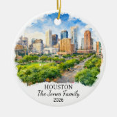Persoonlijk Houston-sieraad, op maat gemaakt Texas Keramisch Ornament (Voorkant)