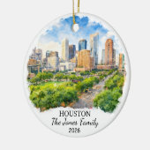Persoonlijk Houston-sieraad, op maat gemaakt Texas Keramisch Ornament (Links)