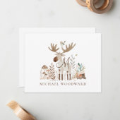 Persoonlijk houten dieren notitiekaart voor kinder notitiekaartje (Voorkant / Achterkant in situ)