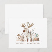 Persoonlijk houten dieren notitiekaart voor kinder notitiekaartje (Voorkant / Achterkant)