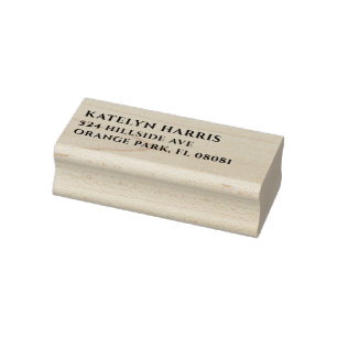 Persoonlijk houten retouradres rubberstempel
