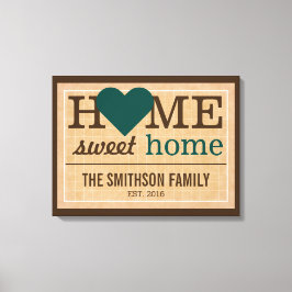 Persoonlijk huis zoet huis familie welkomstbord canvas afdruk