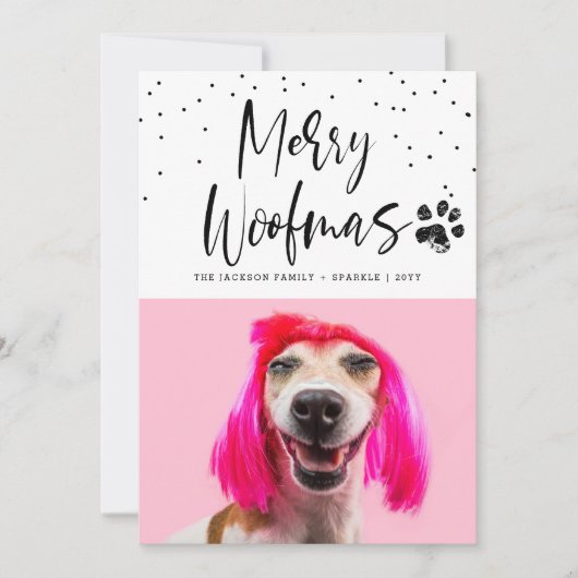 Persoonlijk huisdier 2 foto kerstvakantie feestdagenkaart (Voorkant)