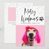 Persoonlijk huisdier 2 foto kerstvakantie feestdagenkaart (Voorkant / Achterkant)