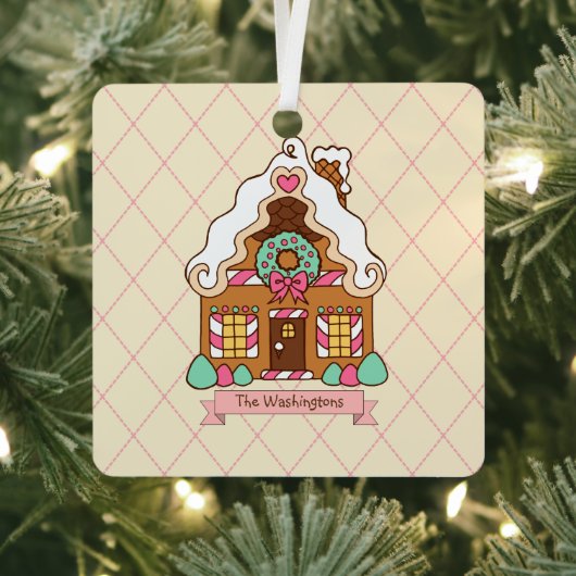 Persoonlijk huisje van peperkoek Kerst Ornament (Insitu)