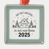 Persoonlijk huisverwarmingsgeschenk metalen ornament (Voorkant)