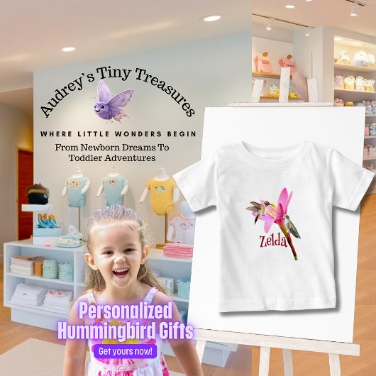 Persoonlijk Hummingbird Baby T-Shirt