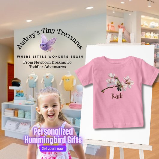 Persoonlijk Hummingbird Baby T-Shirt