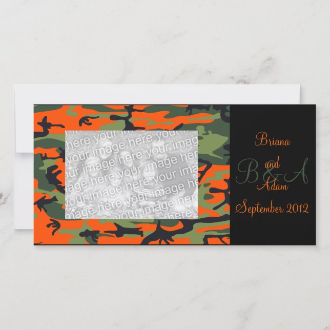 Persoonlijk Hunter Oranje Camo Frame Fotokaart (Voorkant)