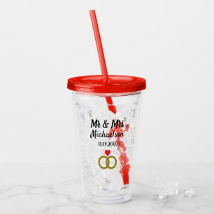 Persoonlijk huwelijk acryl drinkbeker