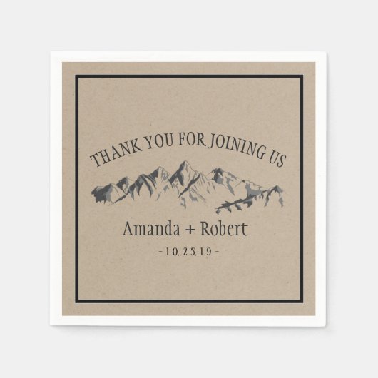 Persoonlijk Huwelijk Bos Berg Huwelijk Servetten (Voorkant)