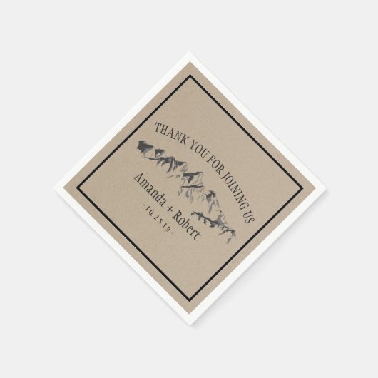 Persoonlijk Huwelijk Bos Berg Huwelijk Servetten (Hoek)