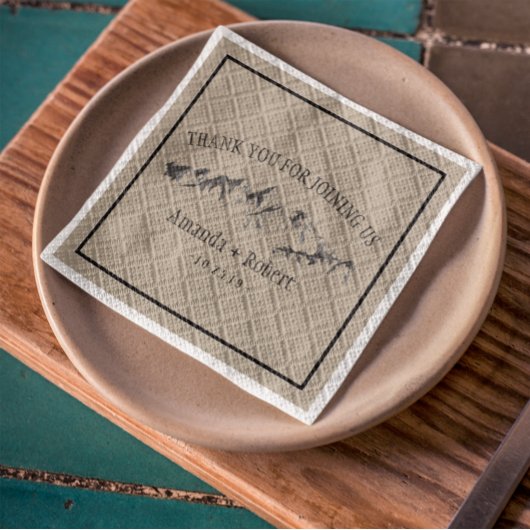 Persoonlijk Huwelijk Bos Berg Huwelijk Servetten