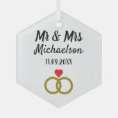 Persoonlijk huwelijk glas ornament (Voorkant)