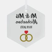 Persoonlijk huwelijk glas ornament (Achterkant)