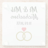 Persoonlijk huwelijk glazen onderzetter (Achterkant)