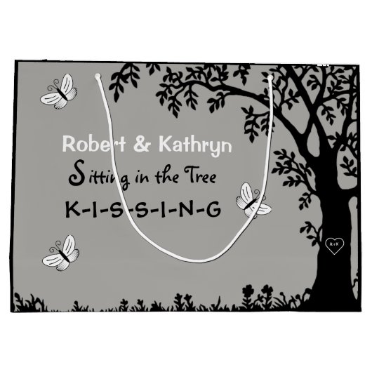 Persoonlijk huwelijk/Jubileum-romantiek Groot Cadeauzakje (Achterkant)