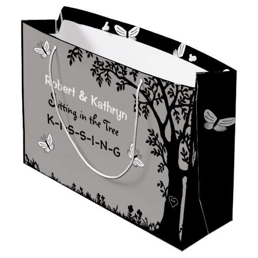 Persoonlijk huwelijk/Jubileum-romantiek Groot Cadeauzakje (Achterkant Gekanteld)