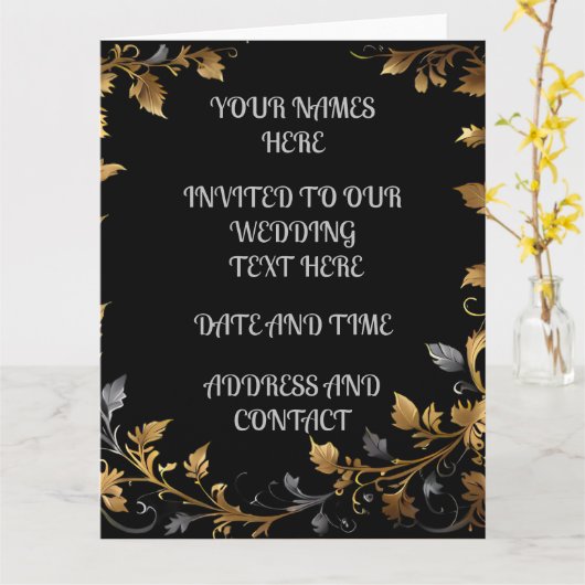 Persoonlijk huwelijk kaart (Gele Bloem)