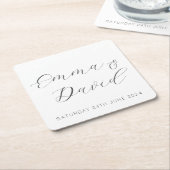 Persoonlijk huwelijk kartonnen onderzetters (Schuin)