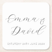 Persoonlijk huwelijk kartonnen onderzetters (Voorkant)