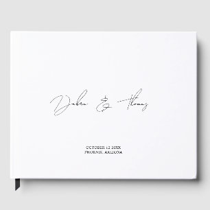 Persoonlijk Huwelijk Modern Minimalistisch Zwart W Gastenboek