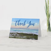 Persoonlijk Huwelijk op het Schoon Strand bij Zons Bedankkaart (Voorkant)