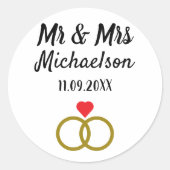 Persoonlijk huwelijk ronde sticker (Voorkant)