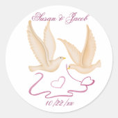 Persoonlijk huwelijk ronde sticker (Voorkant)