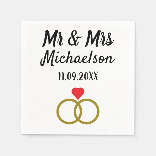 Persoonlijk huwelijk servet (Voorkant)