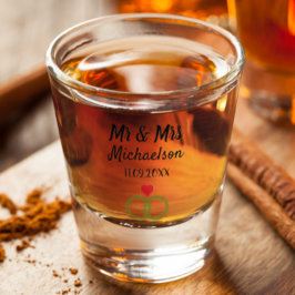 Persoonlijk huwelijk shot glas
