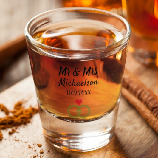 Persoonlijk huwelijk shot glas