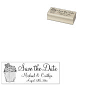Persoonlijk huwelijk sparen de Datum Cupcake Heart Rubberstempel (Gestempeld)