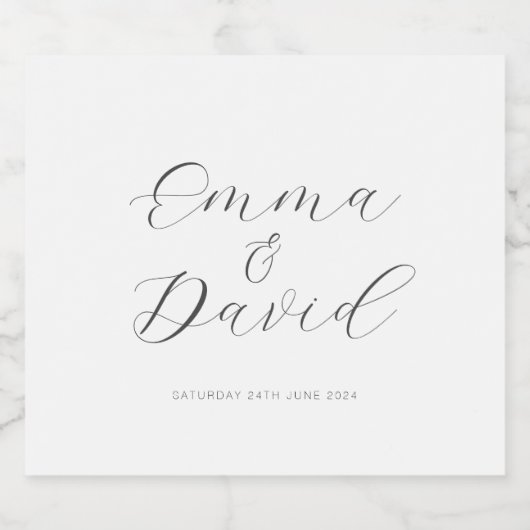 Persoonlijk huwelijk sparkling wijnetiket (Enkel label)