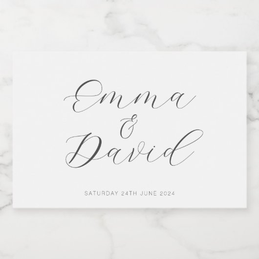 Persoonlijk huwelijk sparkling wijnetiket (Enkel label)