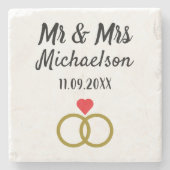 Persoonlijk huwelijk stenen onderzetter (Voorkant)